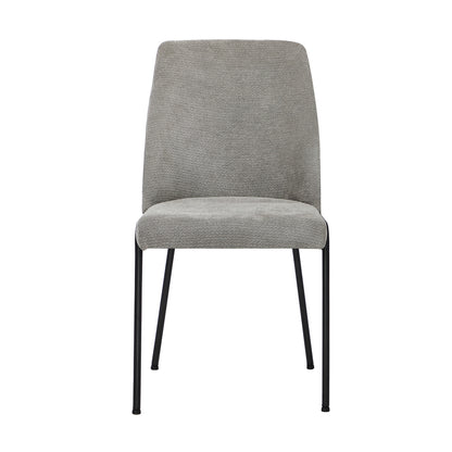 Oikiture Set of 6 Dining Chairs Chenille Fabric Padded Seat Grey-Dining Chair-PEROZ Accessories