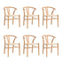 Oikiture Set of 6 Wooden Dining Chair Wishbone Shaped Chair-Dining Chair-PEROZ Accessories