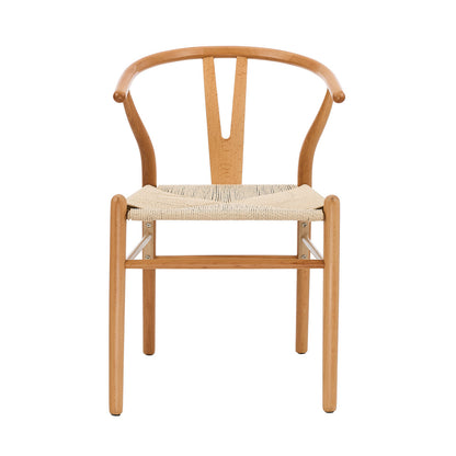 Oikiture Set of 8 Wooden Dining Chair Wishbone Shaped Chair-Dining Chair-PEROZ Accessories