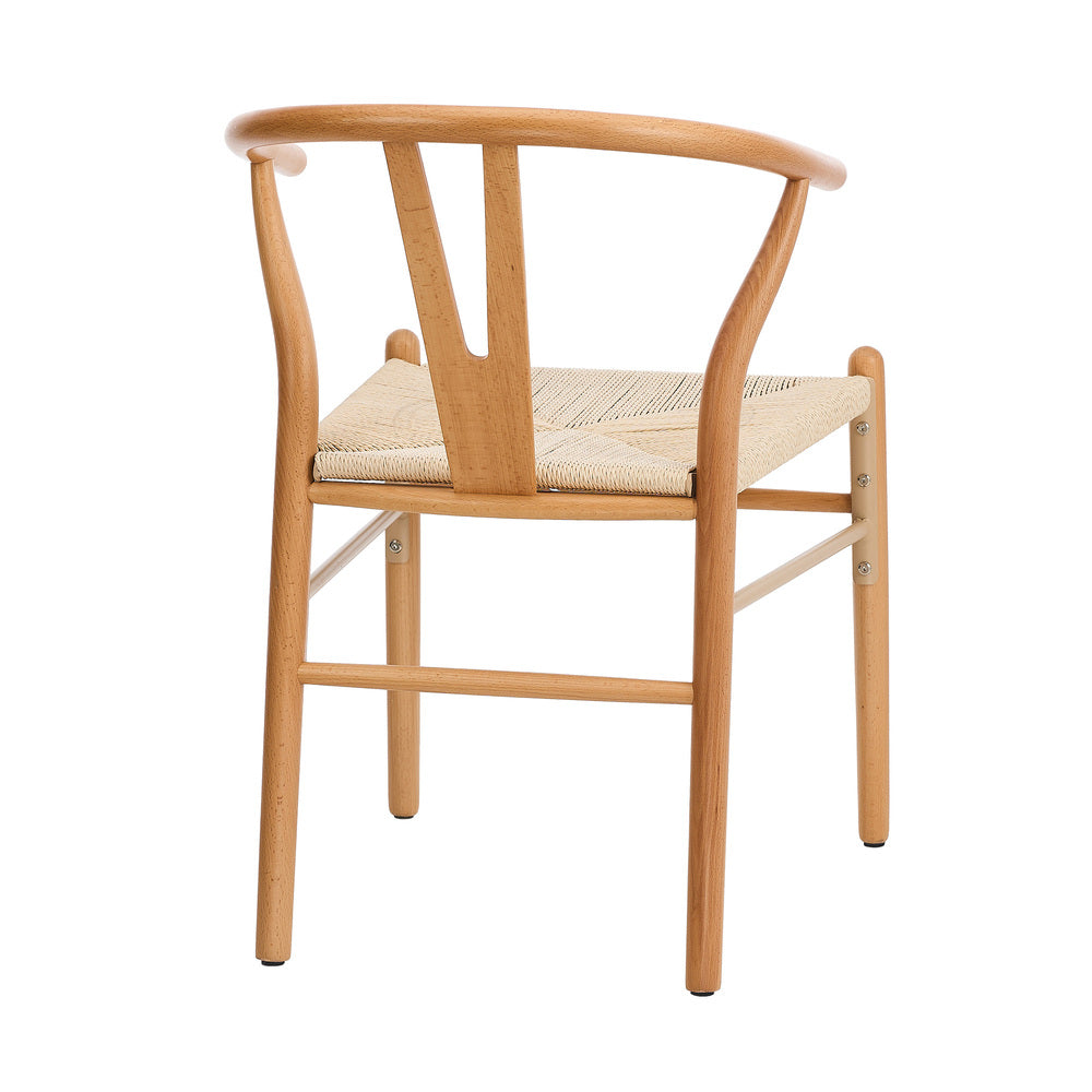 Oikiture Set of 8 Wooden Dining Chair Wishbone Shaped Chair-Dining Chair-PEROZ Accessories
