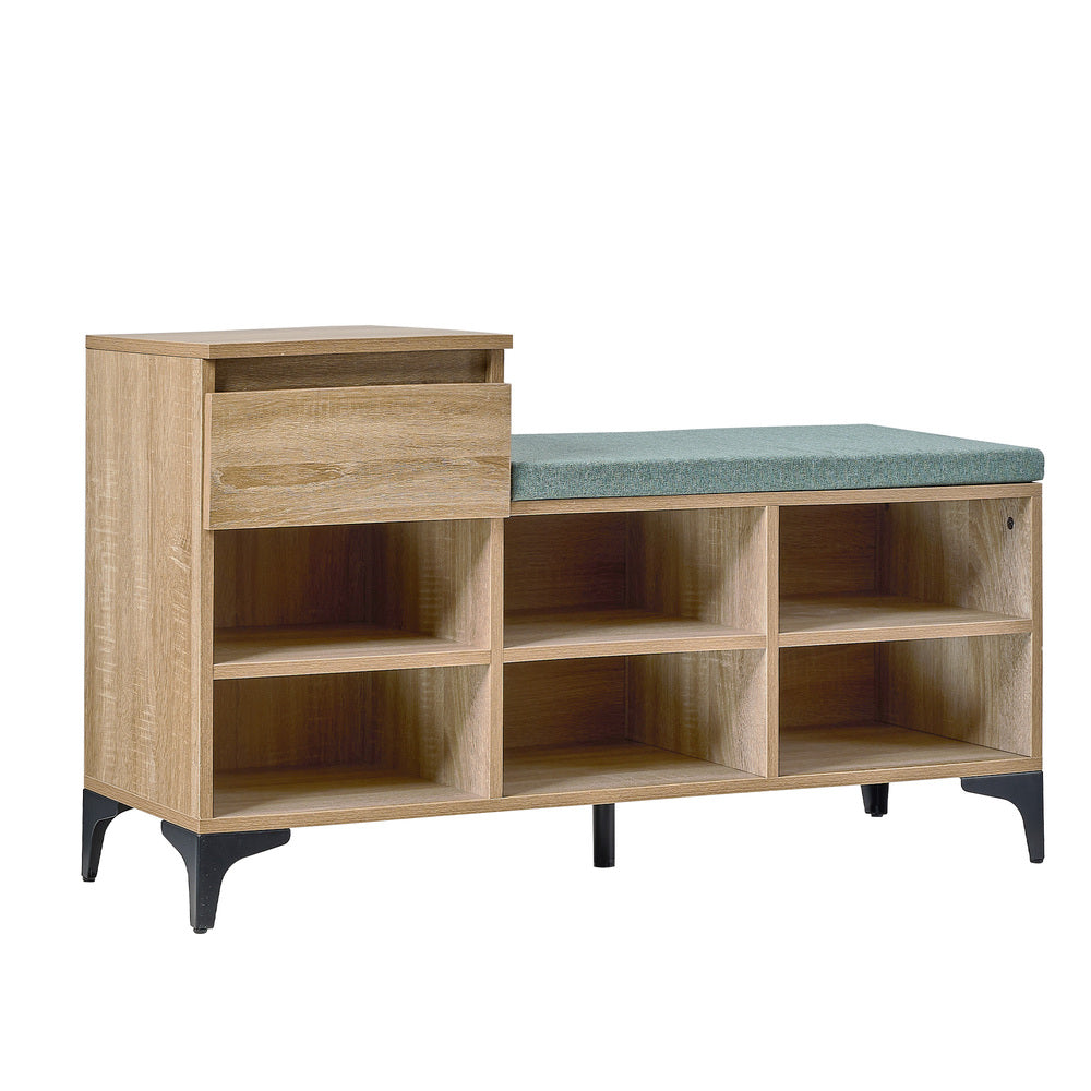 Oikiture Shoe Cabinet Bench Storage Drawer 6 Shelves Polyester Seat-Shoe Storage Cabinet-PEROZ Accessories