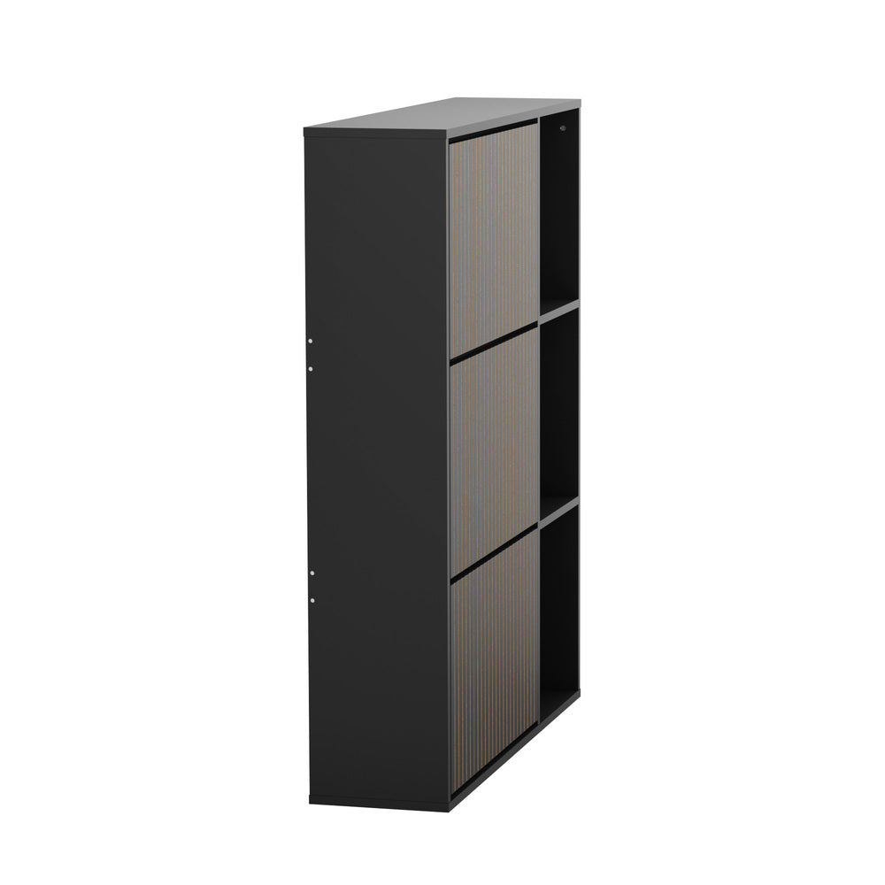 Oikiture Shoe Rack Storage Cabinet with Display Shelves Black-Shoe Storage Cabinet-PEROZ Accessories