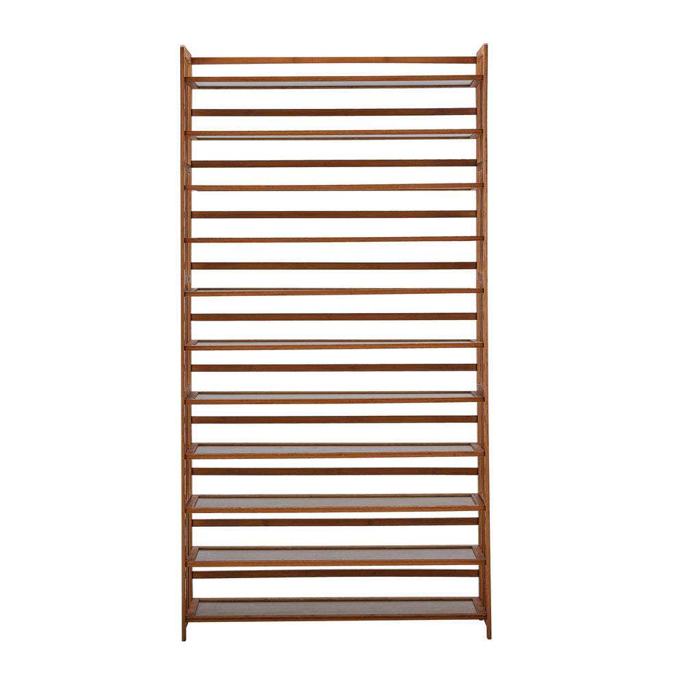 Oikiture Shoe Rack Storage Organizer 11 Shelves Bamboo Brown-Shoe Storage Cabinet-PEROZ Accessories
