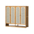 Oikiture Shoe Storage Cabinet 4 Doors Bamboo Shoe Shelf Beige-Shoe Storage Cabinet-PEROZ Accessories