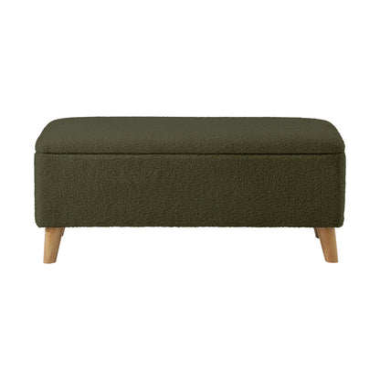 Oikiture Storage Ottoman Blanket Box Chest Toy Foot Stool Sherpa Green-Ottoman-PEROZ Accessories