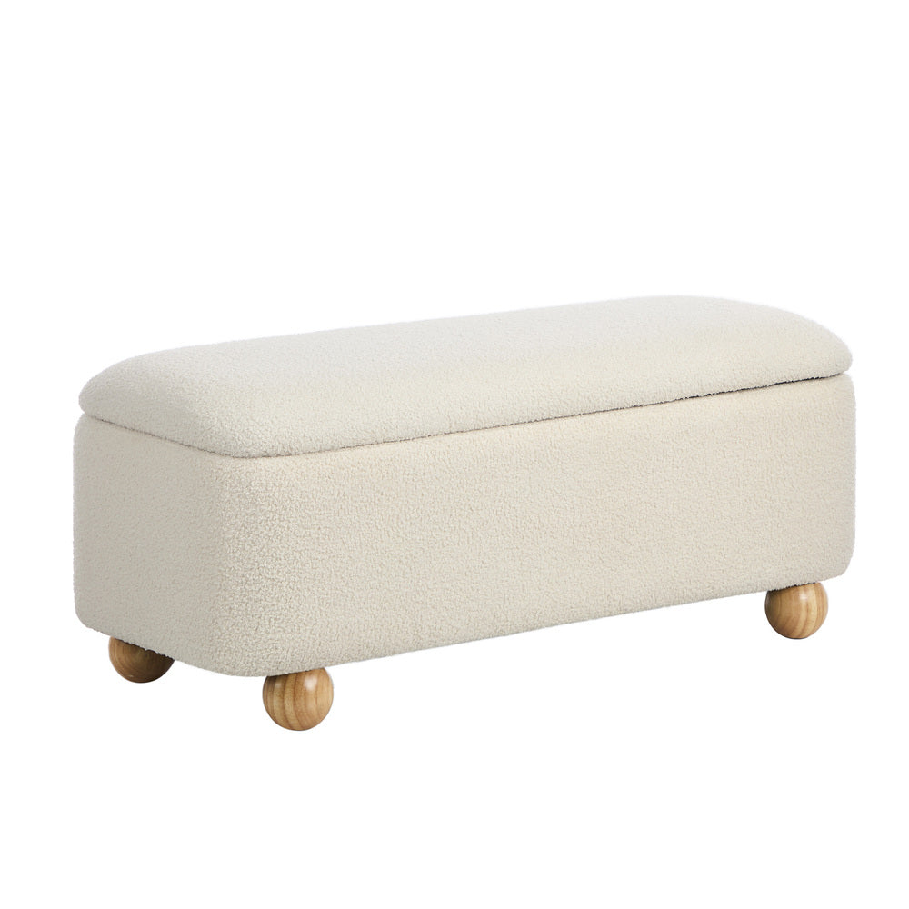 Oikiture Storage Ottoman Blanket Box Teddy Stool Bench-Ottoman-PEROZ Accessories