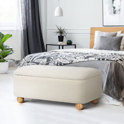 Oikiture Storage Ottoman Blanket Box Teddy Stool Bench-Ottoman-PEROZ Accessories