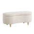 Oikiture Storage Ottoman Cashew Foot Stool Teddy Boucle Chest Bench-Ottoman-PEROZ Accessories