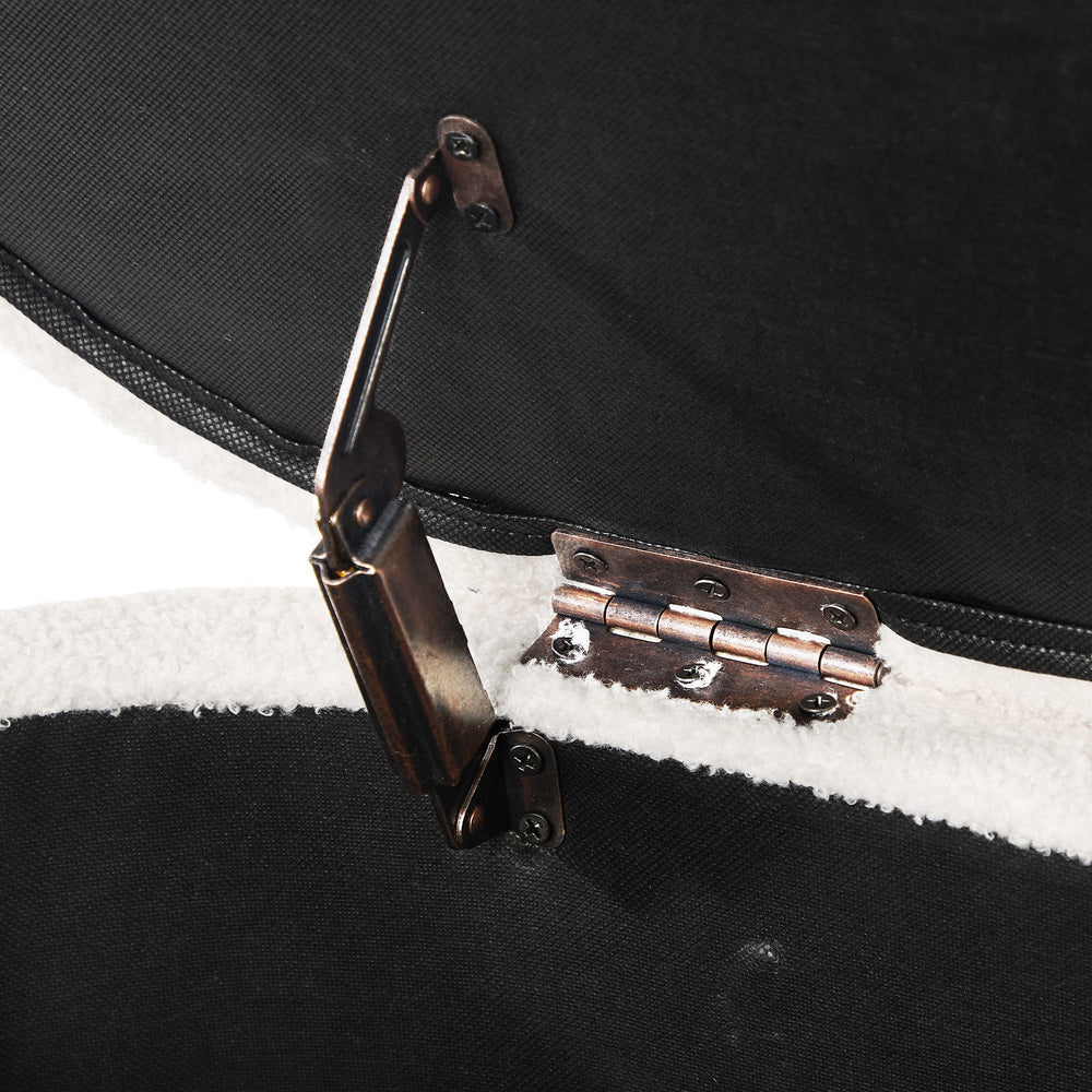 Oikiture Storage Ottoman Cashew Foot Stool Teddy Boucle Chest Bench-Ottoman-PEROZ Accessories