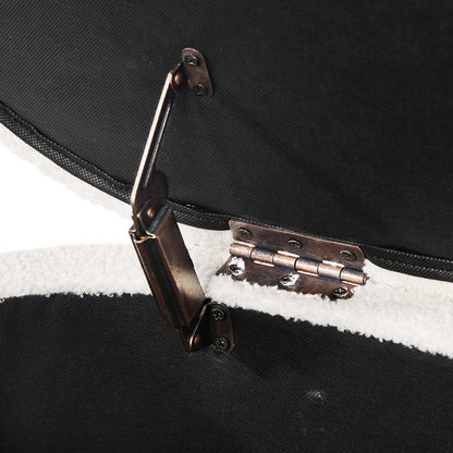 Oikiture Storage Ottoman Cashew Foot Stool Teddy Boucle Chest Bench-Ottoman-PEROZ Accessories