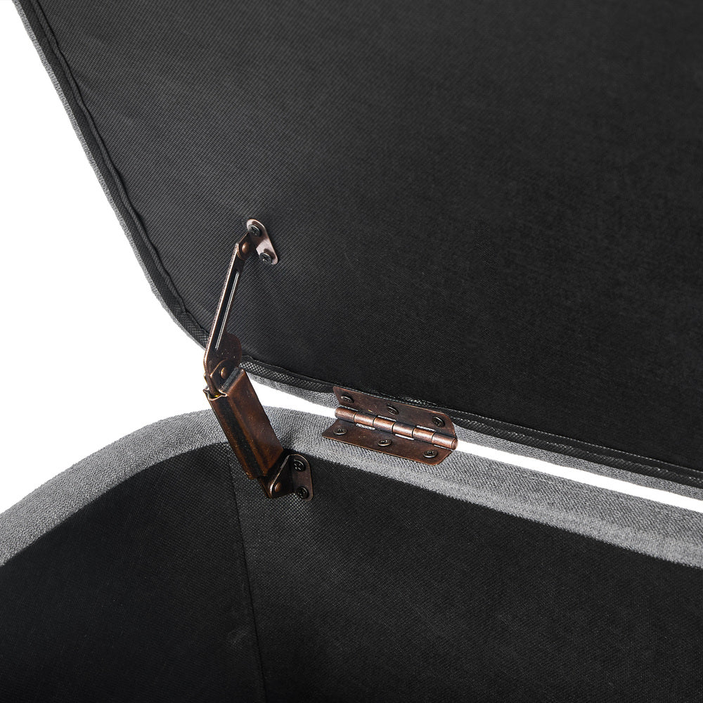 Oikiture Storage Ottoman Foot Stool Linen Couch Bench Blanket Box-Ottoman-PEROZ Accessories