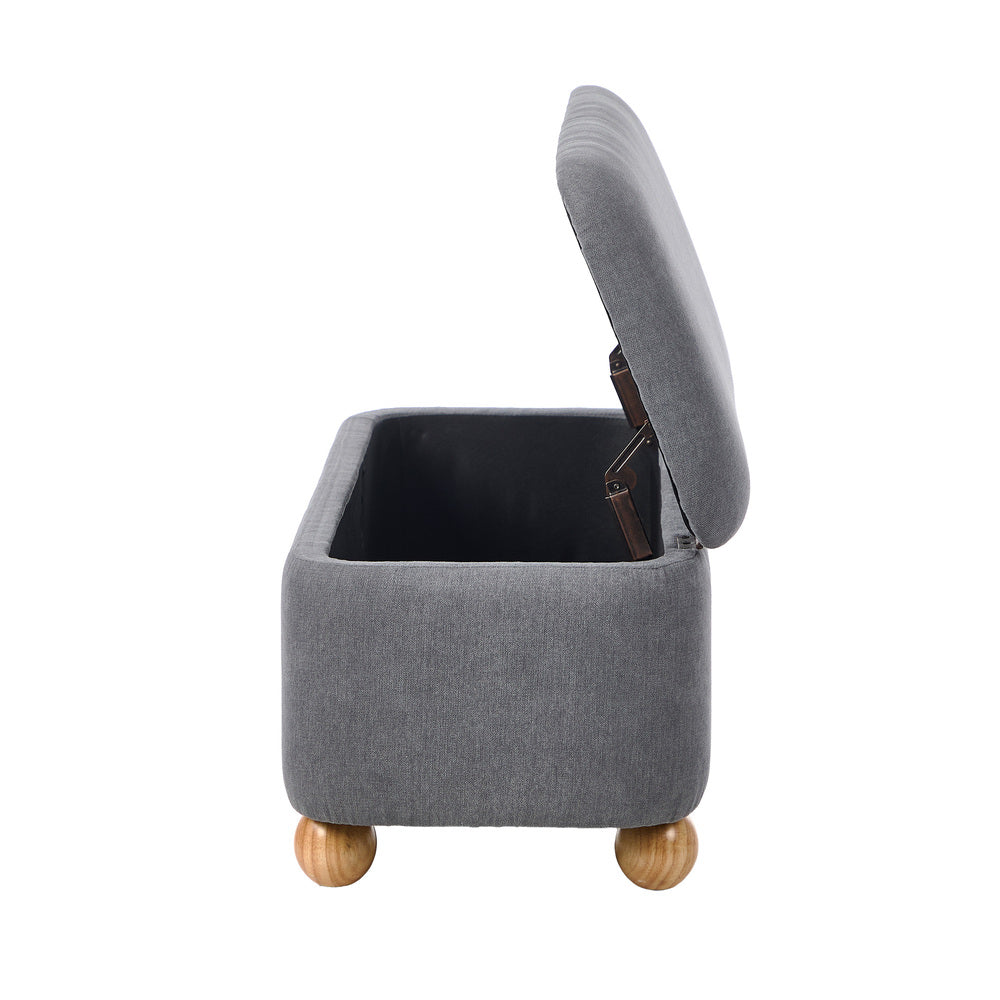 Oikiture Storage Ottoman Foot Stool Linen Couch Bench Blanket Box-Ottoman-PEROZ Accessories