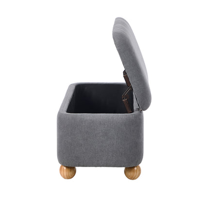 Oikiture Storage Ottoman Foot Stool Linen Couch Bench Blanket Box-Ottoman-PEROZ Accessories