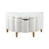 Oikiture Storage Ottoman Scallop Boucle Fleece Foot Stool Seat Chest-Ottoman-PEROZ Accessories