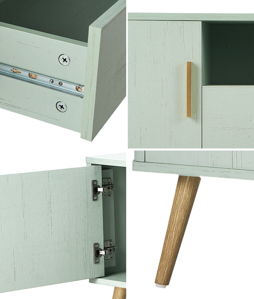 Oikiture TV Cabinet Entertainment Unit Stand 160cm Green-Entertainment Units-PEROZ Accessories