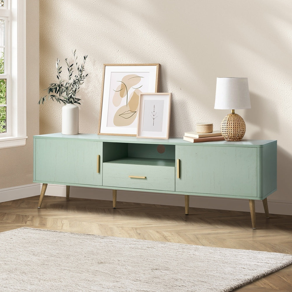 Oikiture TV Cabinet Entertainment Unit Stand 160cm Green-Entertainment Units-PEROZ Accessories