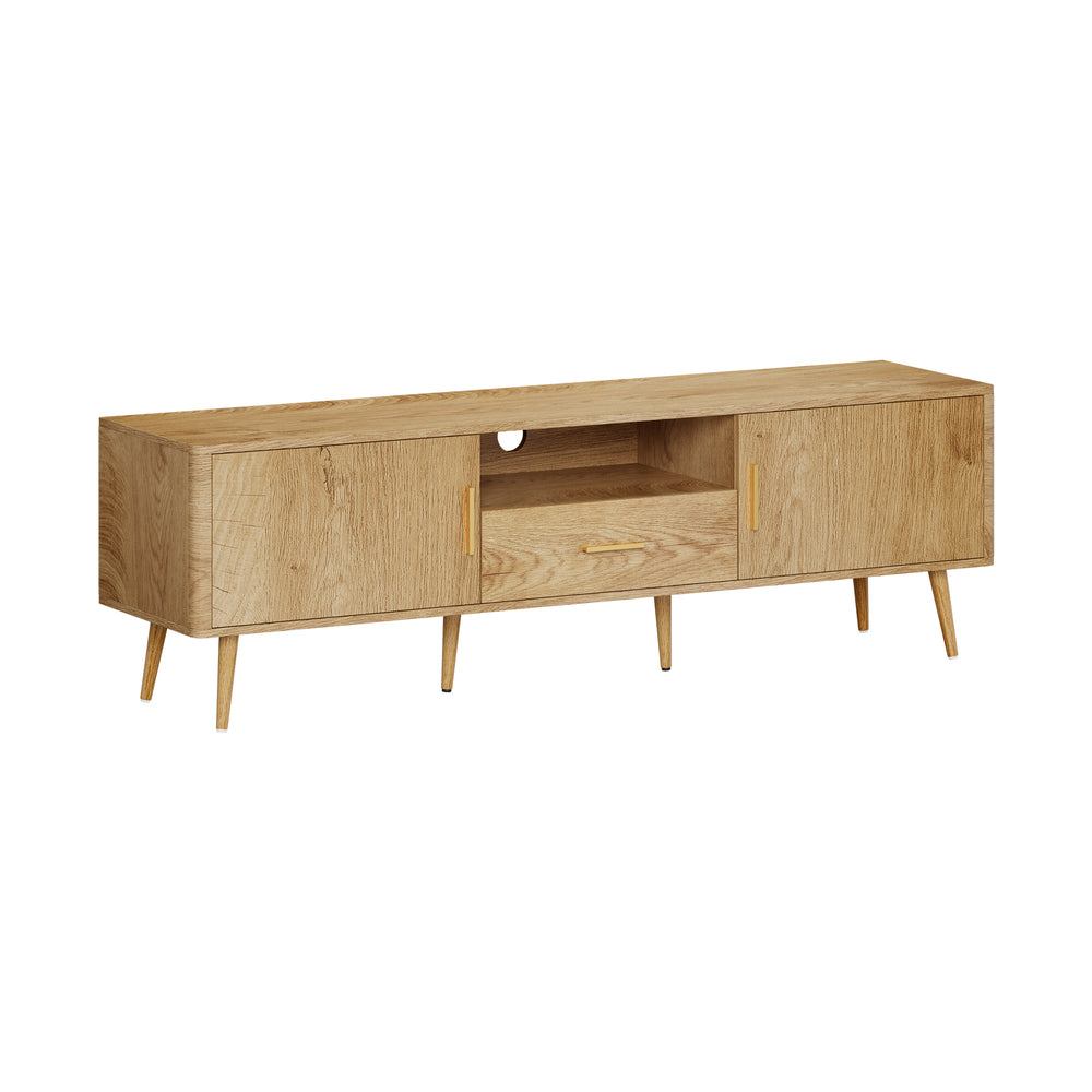 Oikiture TV Cabinet Entertainment Unit Stand 160cm Natural-Entertainment Unit-PEROZ Accessories