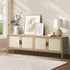 Oikiture TV Cabinet Entertainment Unit Stand 160cm Rattan Doors Natural-Entertainment Units-PEROZ Accessories