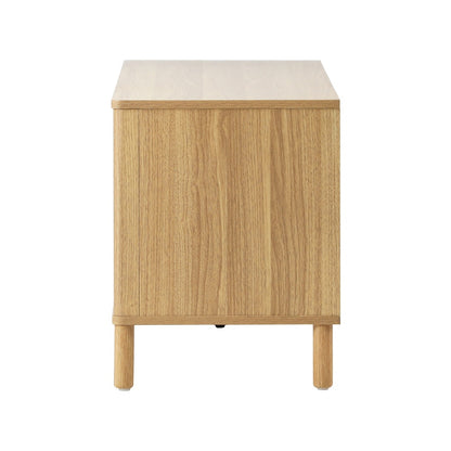 Oikiture TV Cabinet Entertainment Unit Stand 160cm Rattan Doors Natural-Entertainment Units-PEROZ Accessories