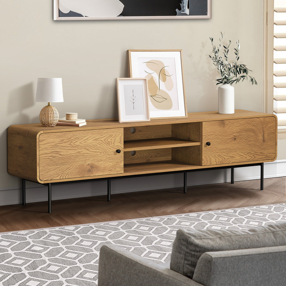 Oikiture TV Cabinet Entertainment Unit Stand 180cm Oak-Entertainment Units-PEROZ Accessories