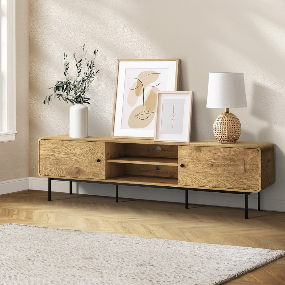 Oikiture TV Cabinet Entertainment Unit Stand 180cm Oak-Entertainment Units-PEROZ Accessories