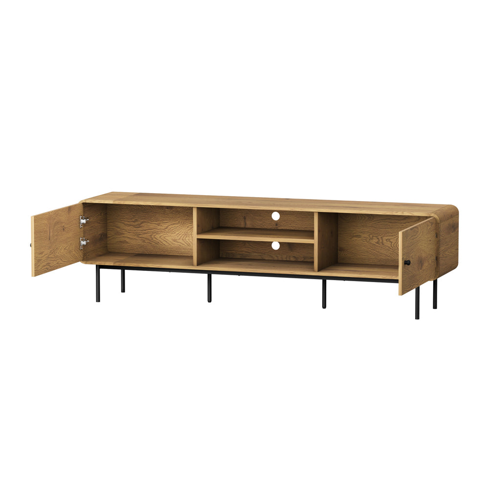 Oikiture TV Cabinet Entertainment Unit Stand 180cm Oak-Entertainment Units-PEROZ Accessories