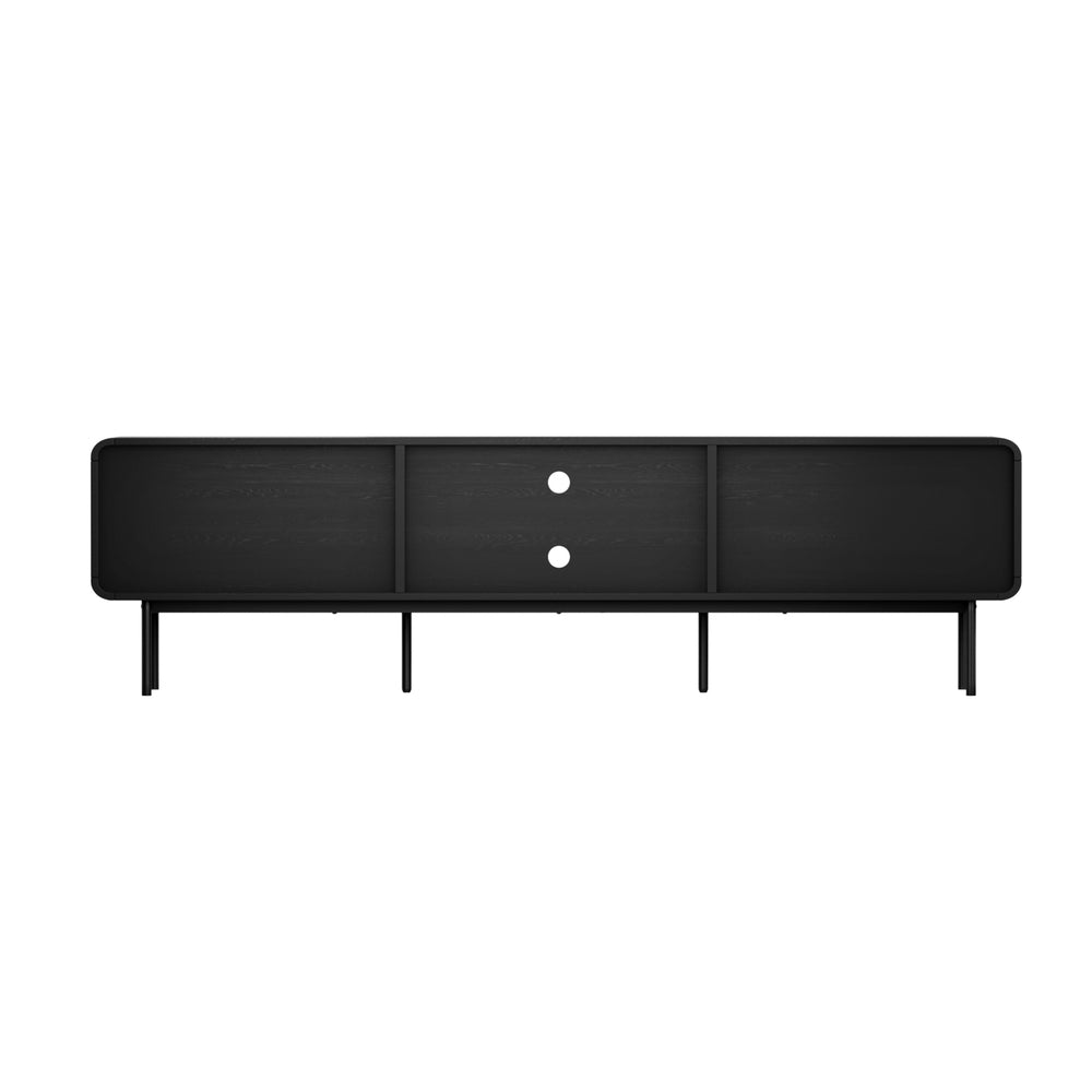 Oikiture TV Cabinet Entertainment Unit Stand 180cm Wooden Black-Entertainment Units-PEROZ Accessories