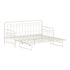Oikiture Trundle Bed Frame Daybed Single Size Base Metal Beige-Metal Bed Frame-PEROZ Accessories