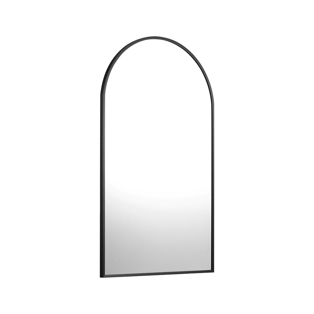 Oikiture Wall Mirror 86x50cm Arched Black-Wall Mirror-PEROZ Accessories