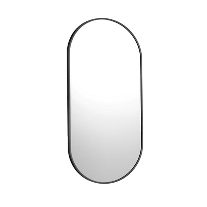 Oikiture Wall Mirror Oval Black 84x50cm-Wall Mirror-PEROZ Accessories