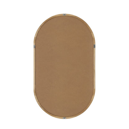 Oikiture Wall Mirror Oval Wooden 84x50cm-Wall Mirror-PEROZ Accessories