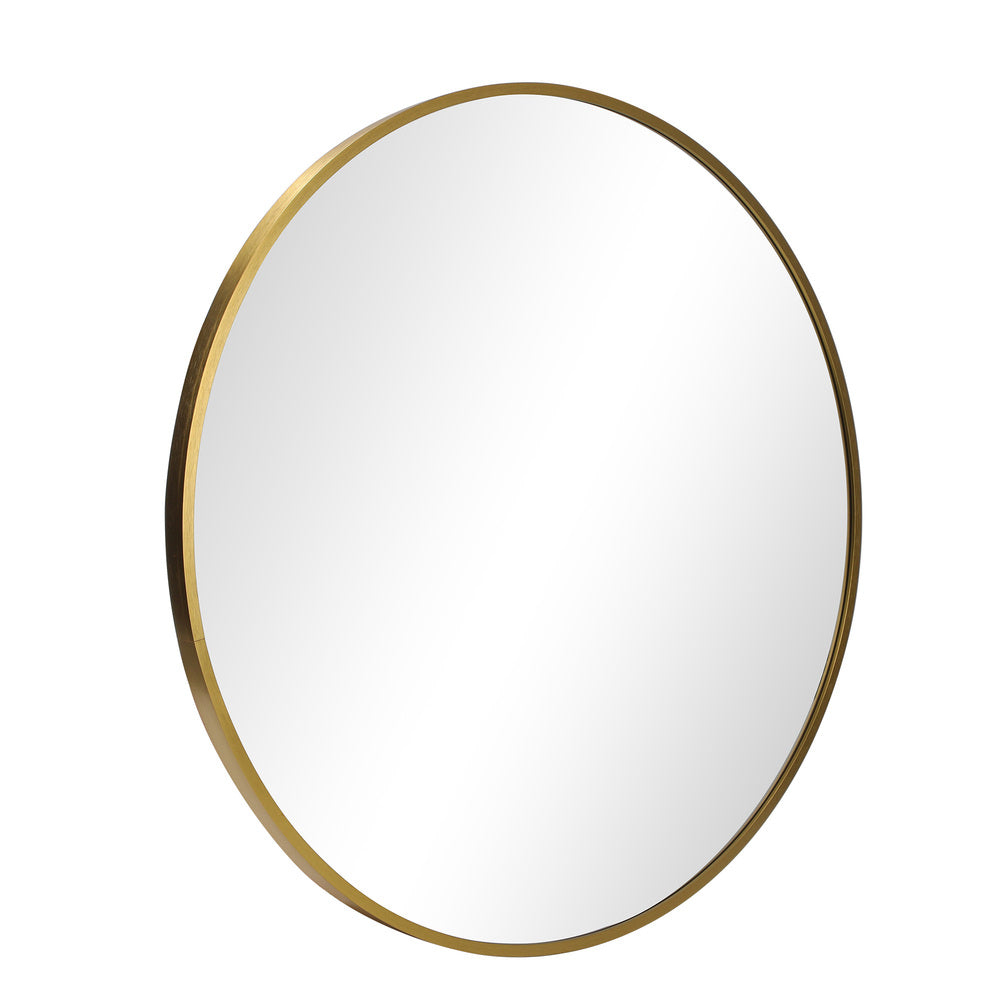 Oikiture Wall Mirror Round 70cm Gold-Wall Mirror-PEROZ Accessories