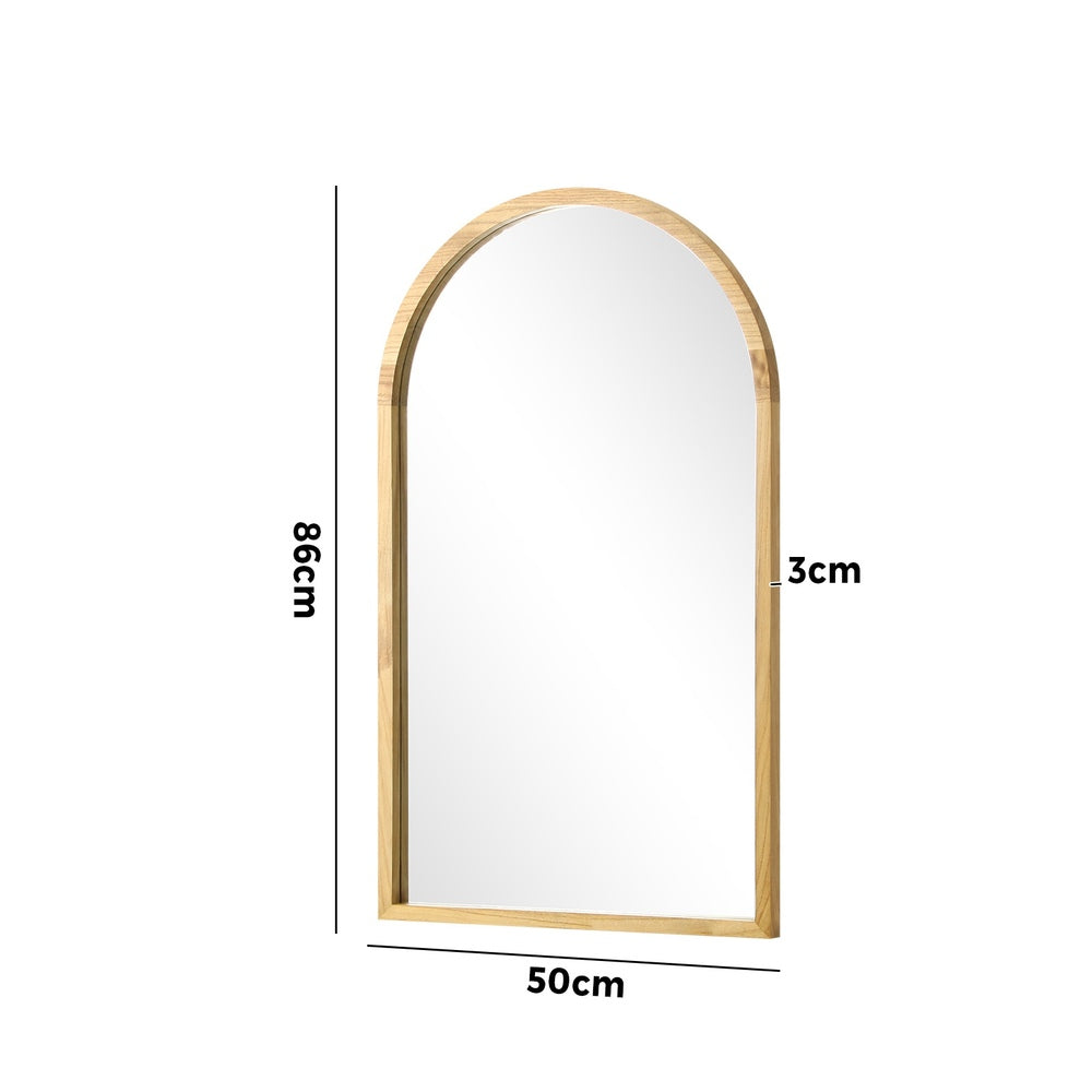Oikiture Wall Mirror Wooden Frame Arched 86 x 50cm-Wall Mirror-PEROZ Accessories