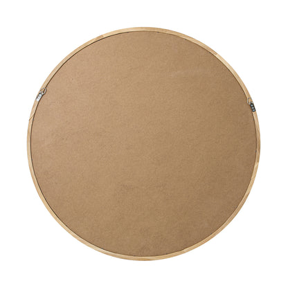 Oikiture Wall Mirror with Wood Frame 70cm Round-Wall Mirror-PEROZ Accessories