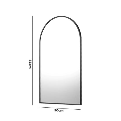 Oikiture Wall Mirrors 86x50cm Arched Black Set of 2-Wall Mirror-PEROZ Accessories