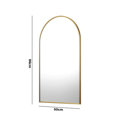 Oikiture Wall Mirrors 86x50cm Arched Gold Set of 2-Wall Mirror-PEROZ Accessories