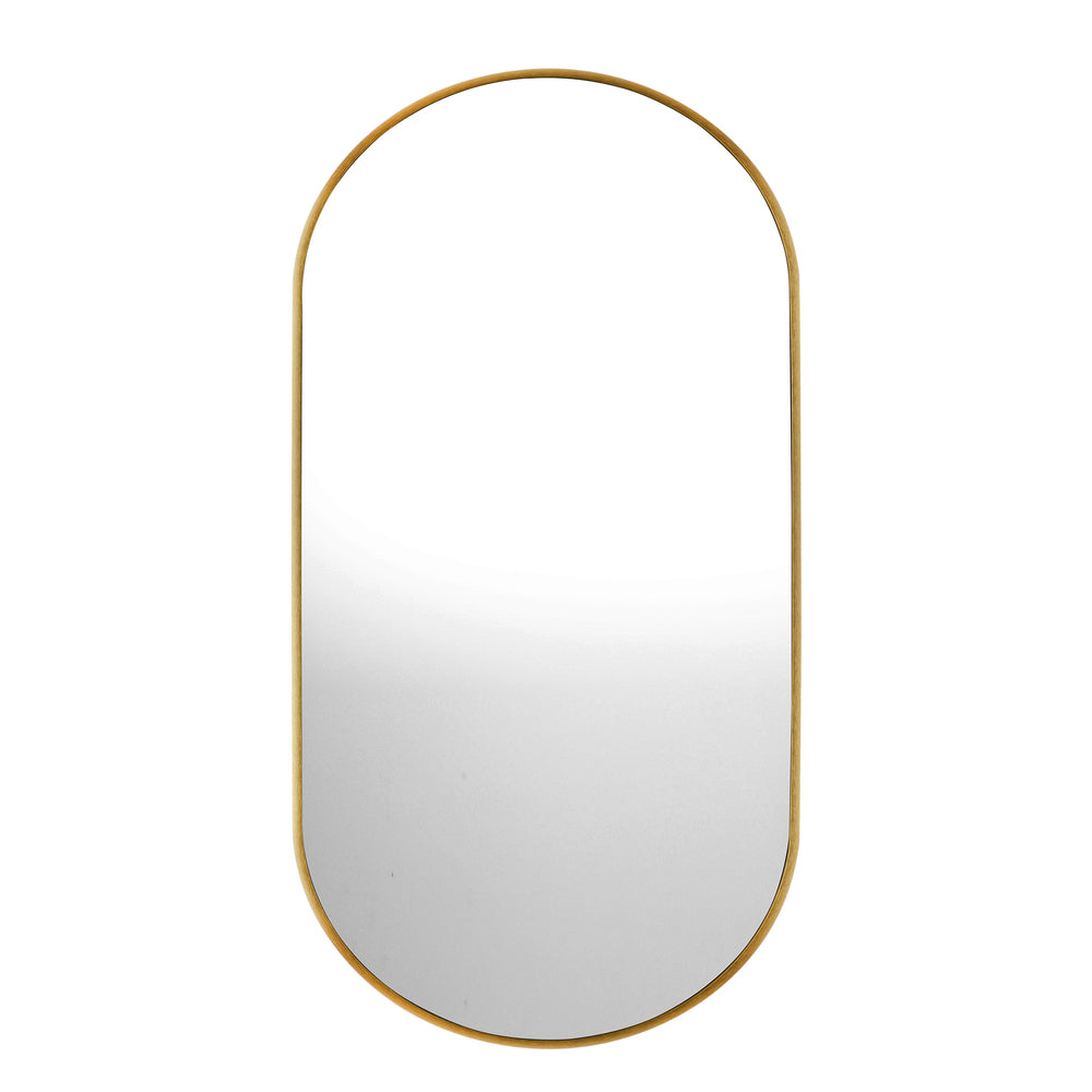 Oikiture Wall Mirrors Oval Mirror Gold 84x50cm Set of 2-Wall Mirror-PEROZ Accessories