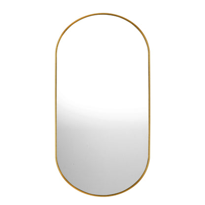 Oikiture Wall Mirrors Oval Mirror Gold 84x50cm Set of 2-Wall Mirror-PEROZ Accessories
