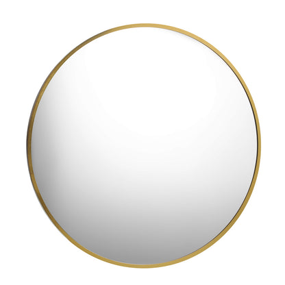 Oikiture Wall Mirrors Round 80cm Gold Set of 2-Wall Mirror-PEROZ Accessories