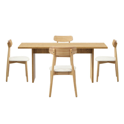 Oikiture Wooden 4-Seater Dining Table and Chairs Set-Dining Set-PEROZ Accessories
