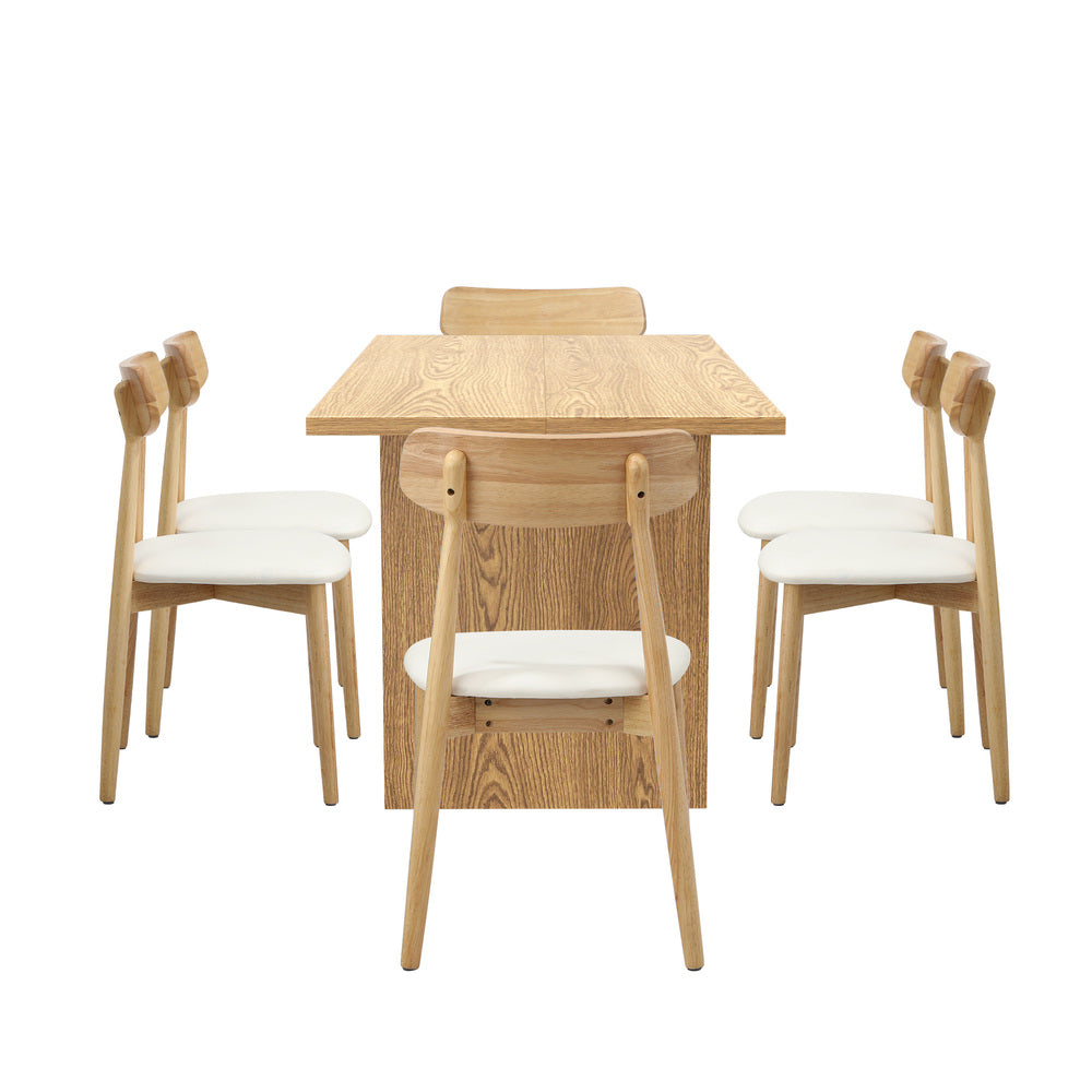 Oikiture Wooden 6-Seater Dining Table and Chairs Set-Dining Set-PEROZ Accessories