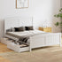 Oikiture Wooden Bed Frame Double Size with Trundle Drawers White-Wooden Bed Frames-PEROZ Accessories