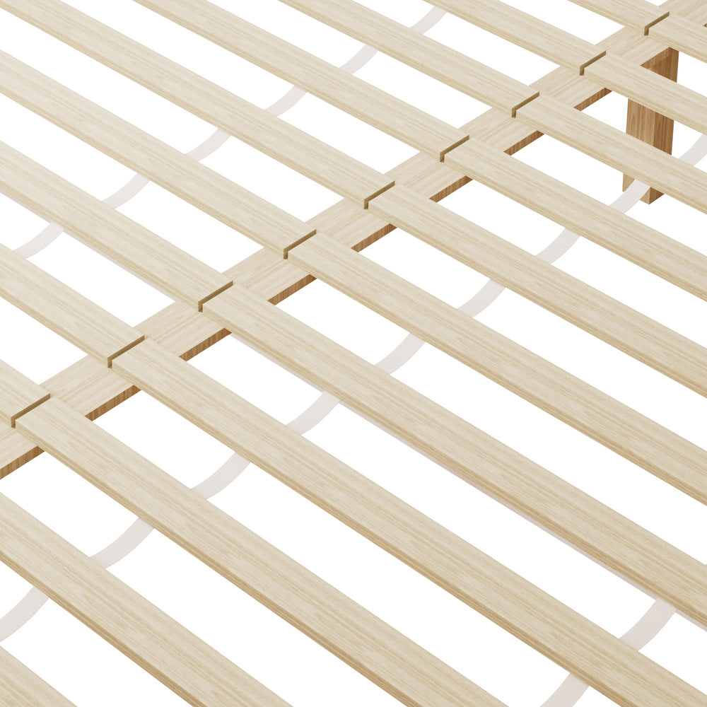 Oikiture Wooden Bed Frame King Size with Trundle Drawers White-Wooden Bed Frames-PEROZ Accessories