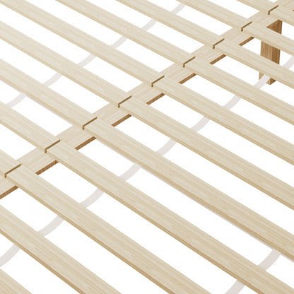 Oikiture Wooden Bed Frame King Size with Trundle Drawers White-Wooden Bed Frames-PEROZ Accessories