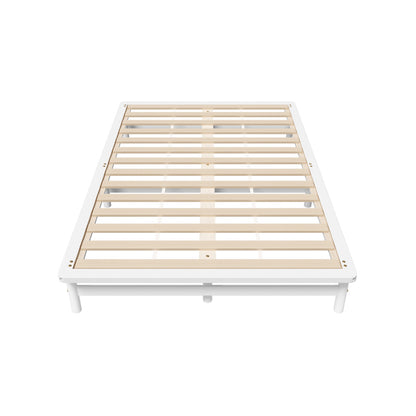 Oikiture Wooden Bed Frame Queen Size Solid Pine Timber White-Wooden Bed Frames-PEROZ Accessories