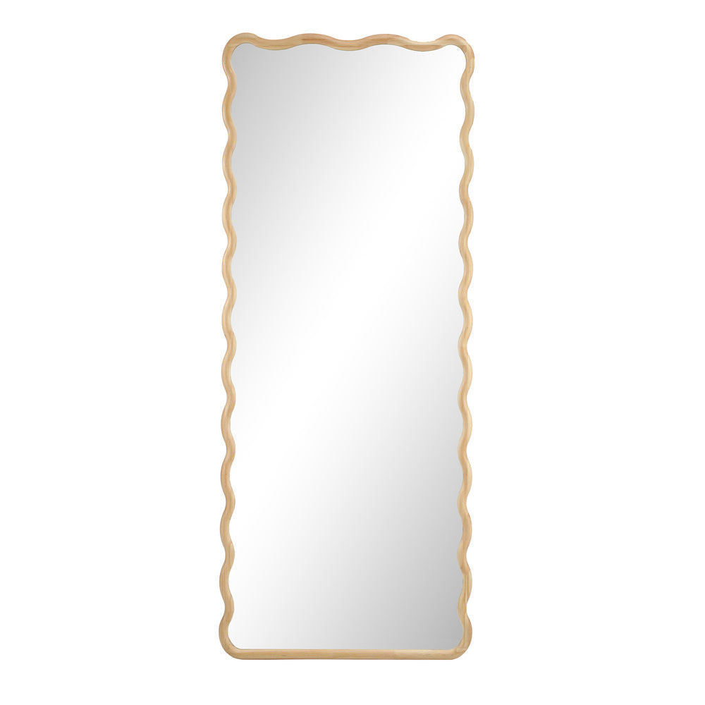 Oikiture Wooden Full Length Mirror 165x60cm Wavy Floor Mirrors-Full Length Mirror-PEROZ Accessories