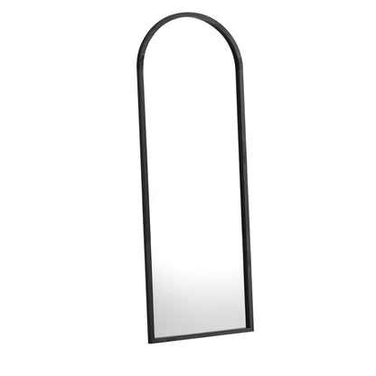Oikiture Wooden Full Length Mirror 166x60cm Arched Floor Mirror Black-Full Length Mirror-PEROZ Accessories