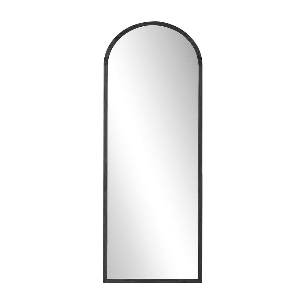 Oikiture Wooden Full Length Mirror 180x70cm Arched Floor Mirrors Black-Full Length Mirror-PEROZ Accessories