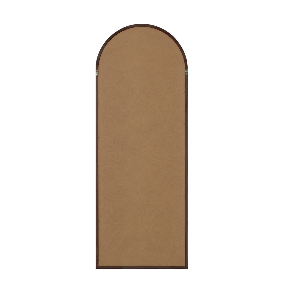 Oikiture Wooden Full Length Mirror 180x70cm Arched Floor Mirrors Brown-Full Length Mirror-PEROZ Accessories
