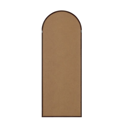 Oikiture Wooden Full Length Mirror 180x70cm Arched Floor Mirrors Brown-Full Length Mirror-PEROZ Accessories